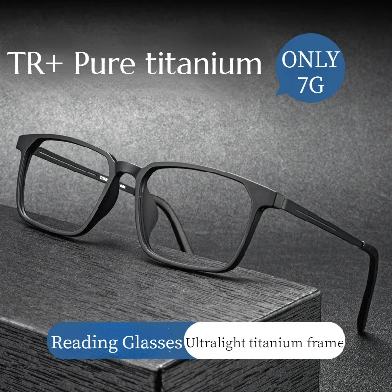 High Quality Pure Titanium Reading Glasses for Men Anti Blue Light Eyewear with Diopter+1.0 To +4.0 High Quality Pure Titanium Reading Glasses for Men Anti Blue Light Eyewear with Diopter+1.0 To +4.0