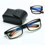Folding Reading Glasses with Case Anti Blue Light Eyeglasses Retro Unisex Pocket Glasses Portable Glasses Men Women 2