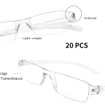20-Piece Set of Integrated Reading Glasses for , with Clear Lenses, Lightweight to Wear, Suitable for Both Men and Women. 5