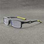 5PCS Sport Style Non-Prescription Reading Glasses Anti-Blue Light Rectangular Full Rim Eyewear, PC Frame Material 4