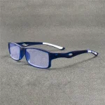 5PCS Sport Style Non-Prescription Reading Glasses Anti-Blue Light Rectangular Full Rim Eyewear, PC Frame Material 3