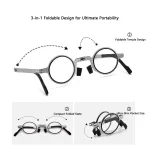 Foldable Pocket Reading Glasses for Men Women, Portable Readers +1.0~+4.0 Lightweight Eyeglasses 3