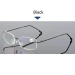 Blue Light Blockin Ultralight Memory Titanium Rimless Reading Glasses Men&Women Eyeglasses +1.0 +1.5 +2.0 3