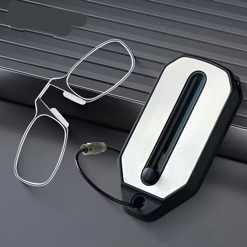 Nose Clip-on Reading Glasses Folding Legless Ultralight Keychain Glasses Men Women Mini Portable Glasses +1.0 To +3.0 Nose Clip-on Reading Glasses Folding Legless Ultralight Keychain Glasses Men Women Mini Portable Glasses +1.0 To +3.0