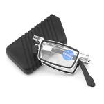 Metal Folding Reading Glasses Portable Ultra Light Anti Blue Light Lens Glasses Men\\\'s Rectangular Eyeglasses Eyewears 3