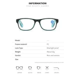 Anti Blue Light Reading Glasses Fashion Women Men Clear Sqaure Computer Eyeglasses Spring Legs Frame Eyewear 6