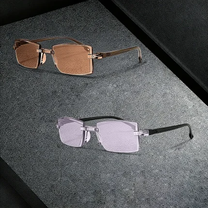 2 Pairs of Frameless Anti Blue Light Reading Glasses, Lightweight and Fatigue Resistant 2