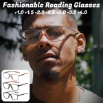 Fashion TR90 Reading Glasses for Men Spring Leg Sports Glasses Anti Blue Light Glasses +100 ~+400 4