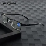 Stainless Steel Reading Glasses Men Business Glasses Male Anti Blue Light Eyeglasses +1.0 1.5 2.0 2.5 3 3.5 4.0