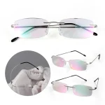 Blue Light Blockin Ultralight Memory Titanium Rimless Reading Glasses Men&Women Eyeglasses +1.0 +1.5 +2.0 6