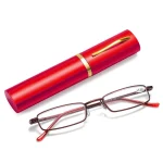 +1.5 2.0 2.5 Reading Glasses Women Men Ultralight Portable Mini Glasses Metal with diopters plus with box 4