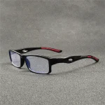 5PCS Sport Style Non-Prescription Reading Glasses Anti-Blue Light Rectangular Full Rim Eyewear, PC Frame Material 5