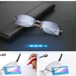 2 Pairs of Frameless Anti Blue Light Reading Glasses, Lightweight and Fatigue Resistant 4