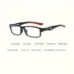 5PCS Sport Style Non-Prescription Reading Glasses Anti-Blue Light Rectangular Full Rim Eyewear, PC Frame Material 2